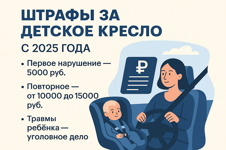В России с 2025 года ужесточаются штрафы за детские кресла: как избежать наказания