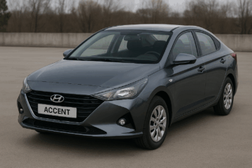 Автомобиль Hyundai Accent 5 поколения в сером цвете